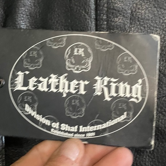 Leather King‎ Mens Black Genuine Leather Shirt Jacket Snap Front 3XL 3 X Large - Picture 5 of 7